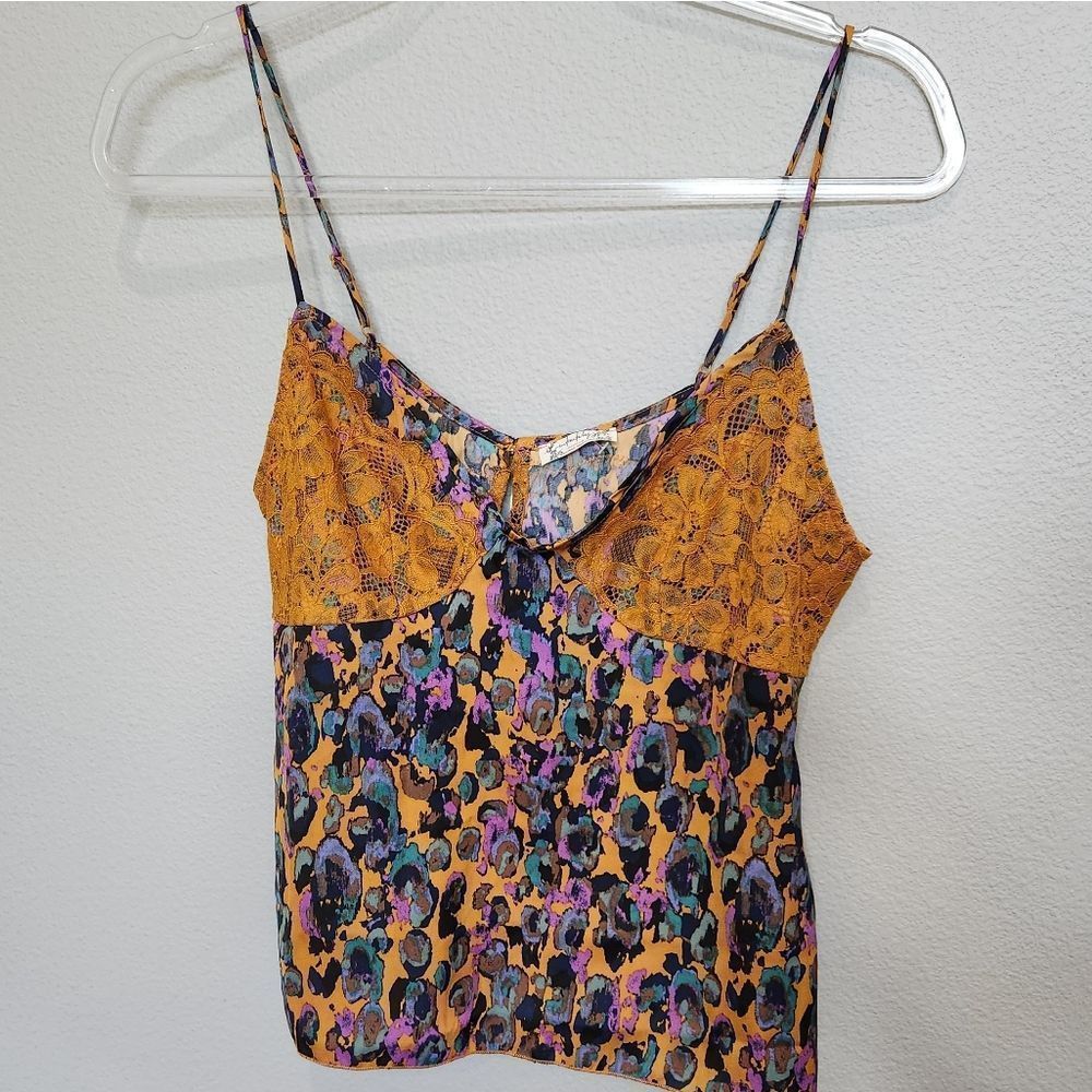 NWT Free People satin lace cheetah top
